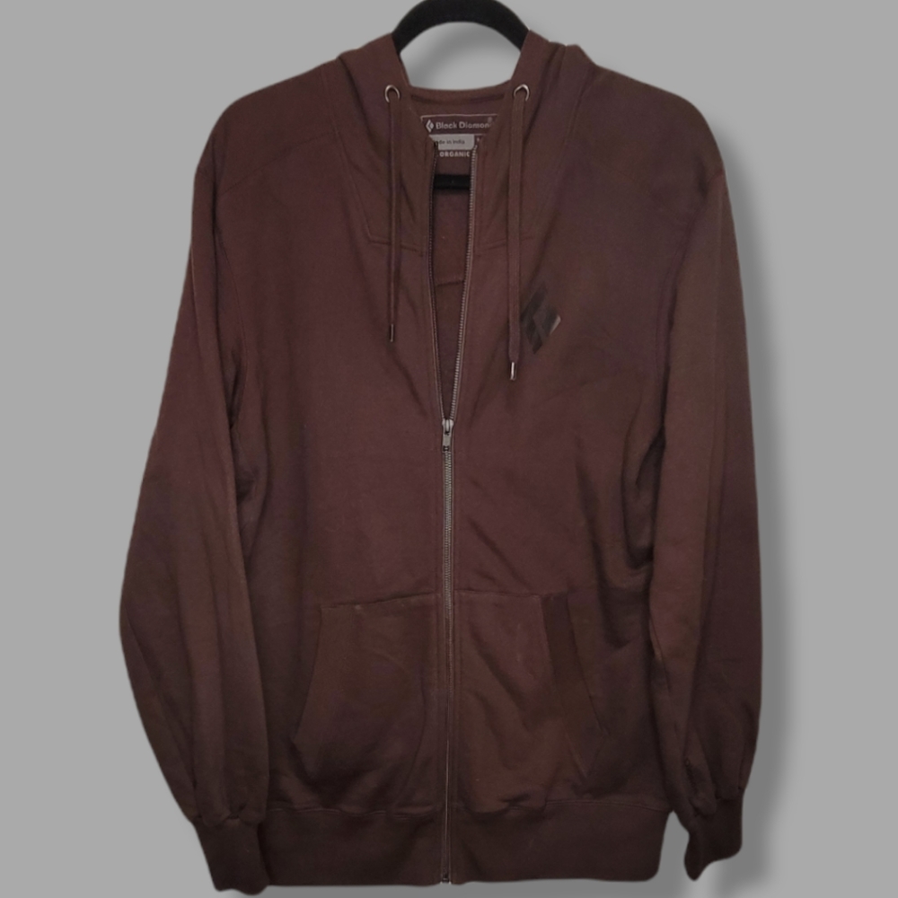 Black Diamond Organic Cotton Full Zip Hooded Sweatshirt Jacket Hoodie - Men's M